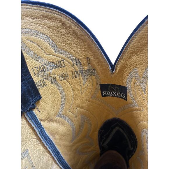 Nocona Cowboy Boots Size 11.5 11 1/2 D Black Leather Stitching Mens Western EUC - Picture 6 of 10